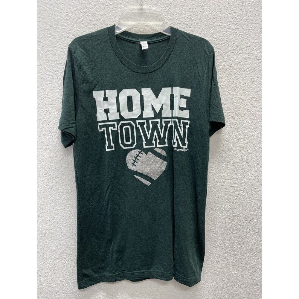 3 for $15 Promo - Home Town Football Shimmer Glitter Heart Novelty T Shirt Small
